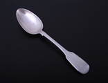 A William IV sterling silver fiddle pattern dessert spoon