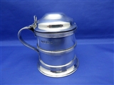 1908 Antique English Sterling Silver Lidded Tankard Mustard Pot