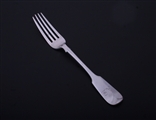 A Victorian sterling silver fiddle pattern table fork