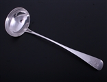 A George III provincial Old English pattern silver soup ladle