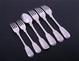 Collection of Victorian fiddle and thread pattern sterling silver flatware