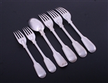 Collection of Victorian fiddle and thread pattern sterling silver flatware