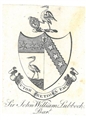 A framed 19th century armorial bookplate for Sir John Lubbock