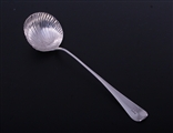 A George II Hanoverian pattern sterling silver soup ladle