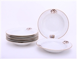 WILLES: A set of eight George III armorial soup bowls
