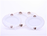 WILLES: A set of four George III oval shaped armorial porcelain dishes