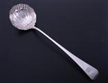 A fine George III sterling silver scallop shell ladle