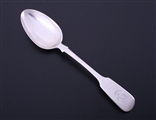 A Victorian fiddle pattern sterling silver table spoon