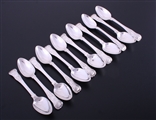 A set of twelve George IV King's pattern sterling silver tea spoons