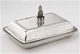 NELSON: Highly important and historic George III armorial silver entree dish and cover presented to Admiral Lord Nelson by Lloyd's Coffee House after the battle of the Nile.