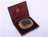 Exceptional Victorian gold and hardstone intaglio armorial brooch