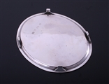 A George III sterling silver oval teapot stand