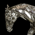 A fine sterling silver model of a horse 