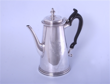 A fine George II sterling silver coffee pot