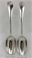 Pair of George III Antique Sterling Silver Hanoverian pattern table spoons. 1763