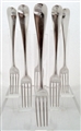 George III hallmarked Sterling Silver Set of Six Hanoverian Pattern Forks 1763