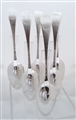 George II Sterling Silver Set Six Hanoverian Pattern Tablespoons 1747
