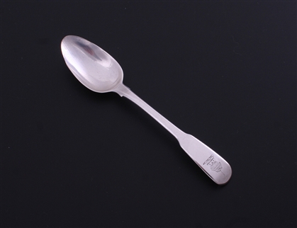 NELSON: Rare George III fiddle pattern sterling silver tea spoon