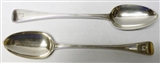 Pair of Antique Silver Basting Spoons