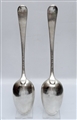 Pair Antique hallmarked George III Sterling Silver Old English pattern Table Spoons 1780