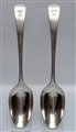 Pair Antique hallmarked George III Sterling Silver Old English pattern Table Spoons 1780