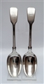 A Pair of Antique Sterling Silver Victorian Fiddle Pattern Dessert Spoons 1859