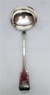 Antique Sterling Silver Victorian Fiddle Patten Sauce Ladle 1852