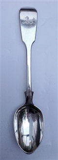 Antique hallmarked Sterling Silver Victorian Fiddle Pattern Tea Spoon 1856