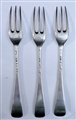 Set Three Antique hallmarked Sterling Silver George I Hanoverian Pattern Three Pronged Table Forks 1725