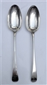 A Pair of Antique hallmarked Sterling Silver George III Old English Pattern Table Spoons c.1780