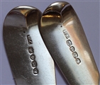A Pair of Antique hallmarked Sterling Silver William IV Fiddle Pattern Serving Spoons 1832