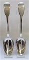 A Pair of Antique Sterling Silver William IV Fiddle Pattern Serving Spoons 1832