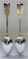 A Pair of Antique hallmarked Sterling Silver William IV Fiddle Pattern Serving Spoons 1832