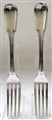 A Pair of Antique Sterling Silver George III Fiddle and Thread Pattern Table Forks 1808