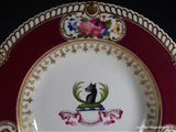 Chamberlains Worcester Plate Armorial Porcelain  NEELD Grittleton House, Family Coat Arms Crest