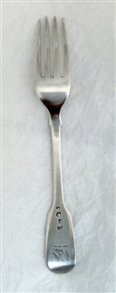 Antique York Silver hallmarked Victorian Sterling Provincial Silver Fiddle Pattern Dessert Fork 1849