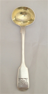 Antique George IV Sterling Silver Hallmarked Fiddle Pattern Salt Spoon 1824