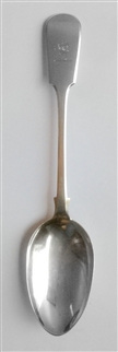 Antique Sterling Silver Hallmarked Victorian Irish style Fiddle Pattern Rat Tail Serving Spoon 1859