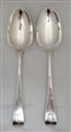 Pair of lovely Antique Victorian Sterling Silver Hallmarked Old English Pattern Table Spoons 1838