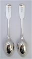 A Pair of Antique Sterling Silver Hallmarked Victorian Fiddle Pattern Dessert Spoons 1900
