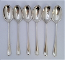 Six Antique Sterling Silver Hallmarked Edward VII Hanoverian Rat Tail Tea Spoons 1908