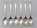 Six Sterling Silver Hallmarked George V Feather and Acanthus Pattern Demi-Tasse Coffee Spoons 1831