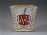 Chamberlains Worcester Armorial Porcelain Cup FEATHERSTON  FETHERSTON or FETHERSTONEHAUGH PERKINSON Family Coat Arms Crest