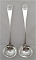 Pair Antique Victorian Silver Old English Pattern Salt Spoons 1877