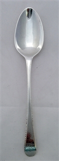 Antique hallmarked Sterling Silver Dessert Spoon Feather edged 1779