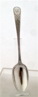 Magnificent Antique hallmarked Sterling Silver George III Silver Bright-Cut Old English Pattern Table Spoon 1783