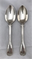 Antique Hallmarked Sterling Silver Victorian Pair of Fiddle and Thread Dessert Spoons 1853