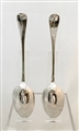 Antique hallmarked Victorian Silver Pair of Exeter-Made Old English Pattern Tablespoons