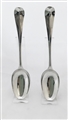 Antique hallmarked Sterling George III Silver Pair Hanoverian Pattern Tablespoons 1779