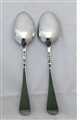 Antique hallmarked Sterling George III Silver Pair Hanoverian Pattern Tablespoons 1779